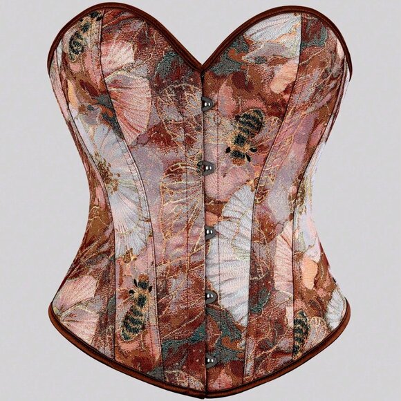 SHEIN Y2K Bee Jacquard Boned Corset Top Plus Size 2XL NWT - Picture 3 of 11